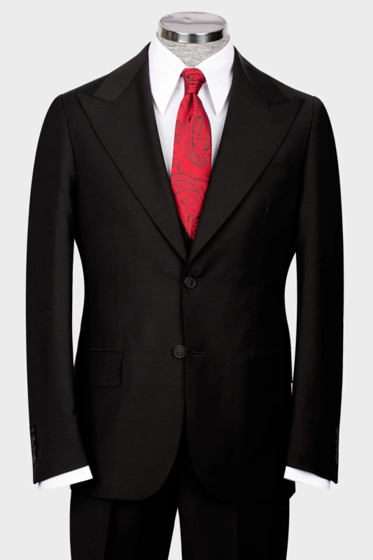 Schwarzer einreihiger Anzug Modern Fit