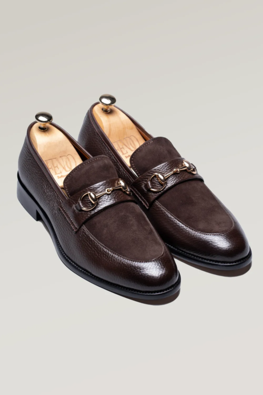 Brown Horseshoe Shoe Made of Deer Leather