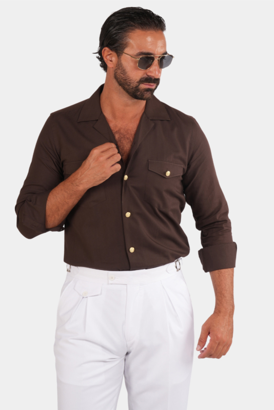 Braunes Safari-Hemd