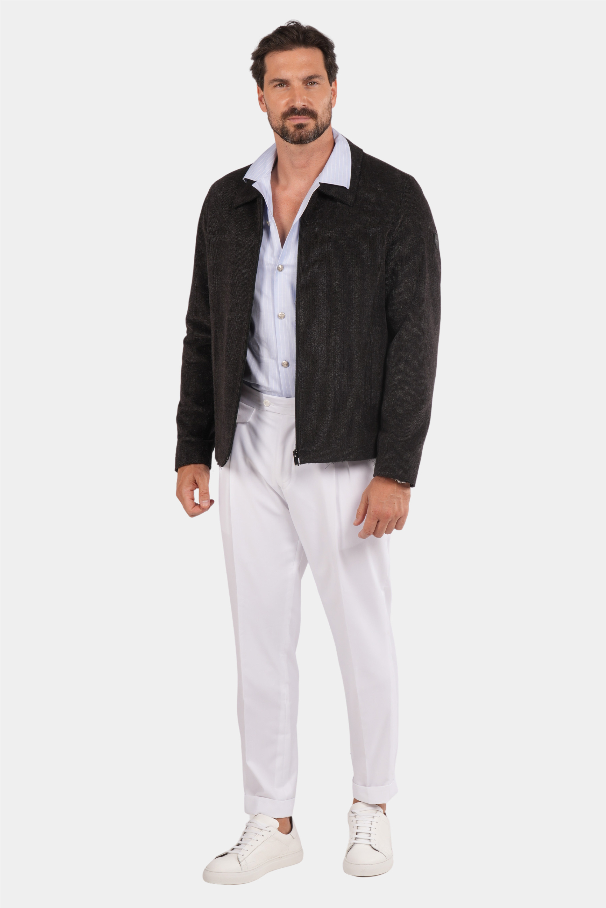 Dunkelgraue italienische Jacke
