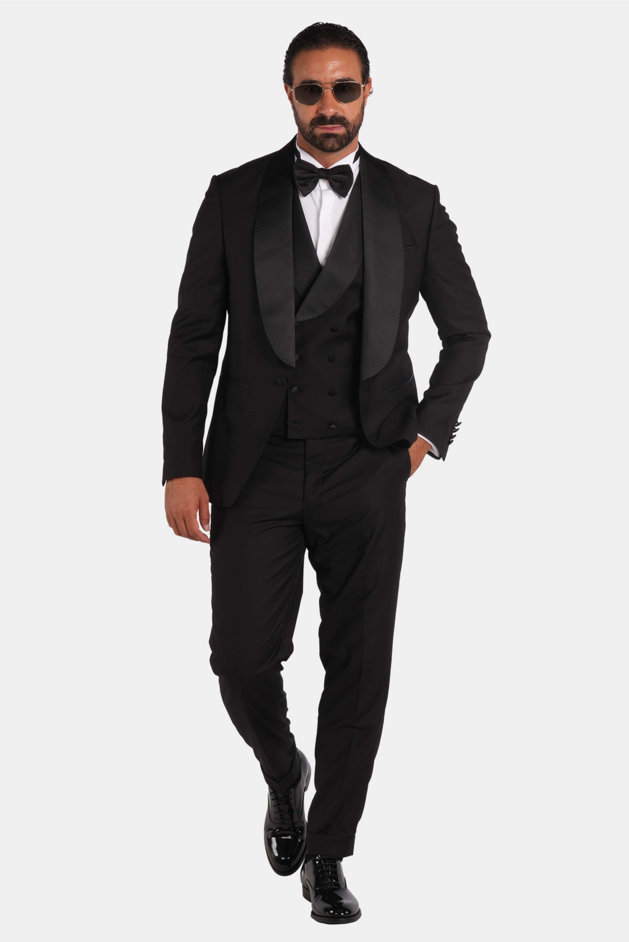 Schwarzer Slim Fit Einreiher Smokinganzug