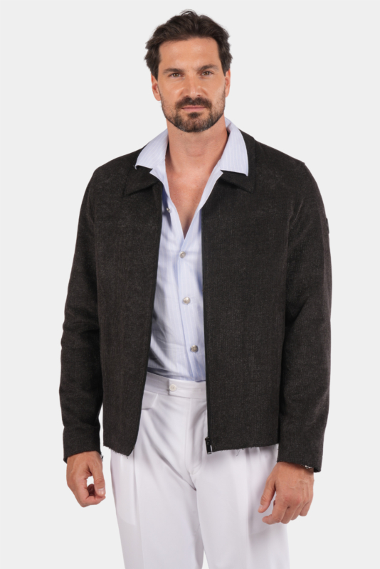Dunkelgraue italienische Jacke