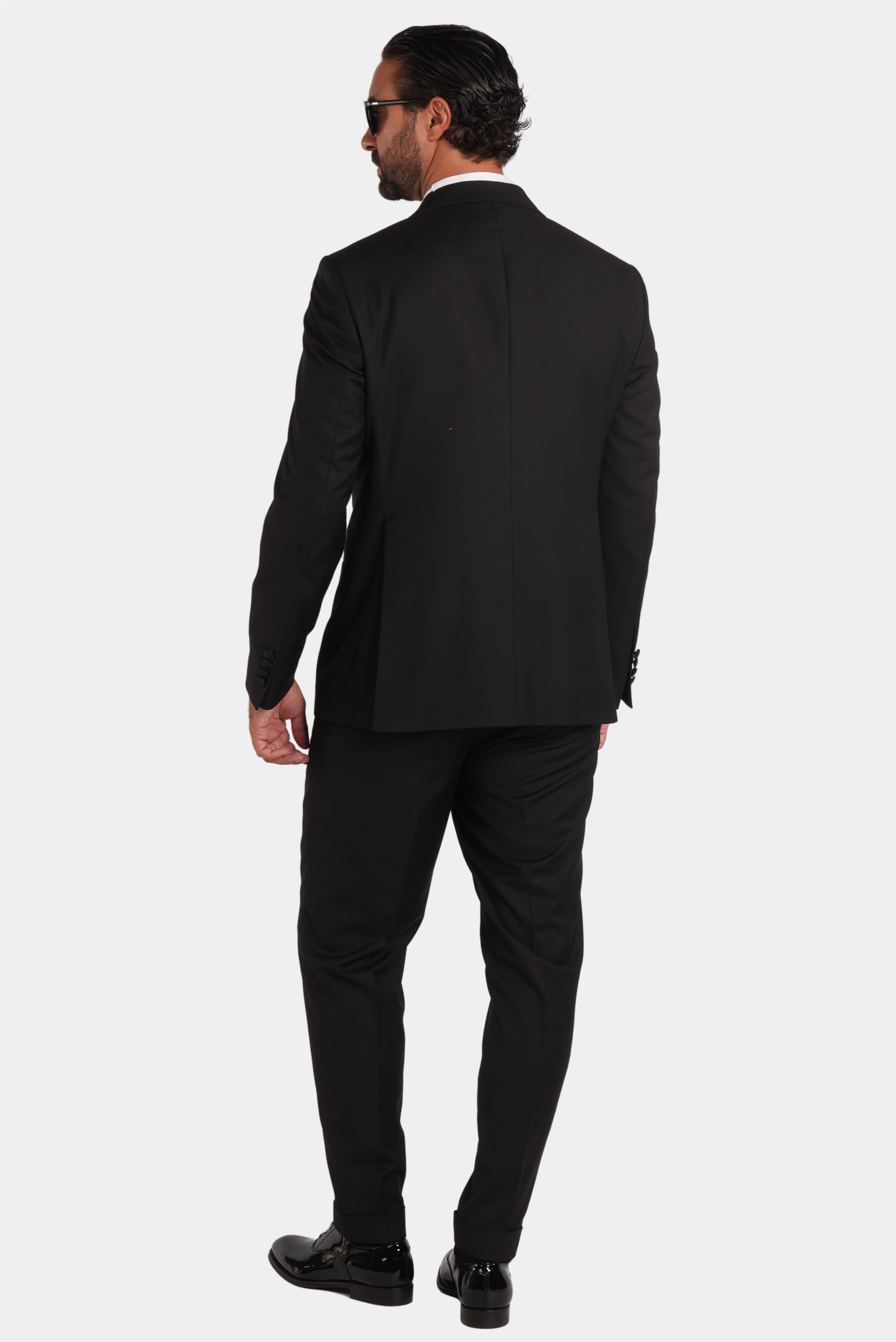 Schwarzer Slim Fit Doppelreihiger Smokinganzug