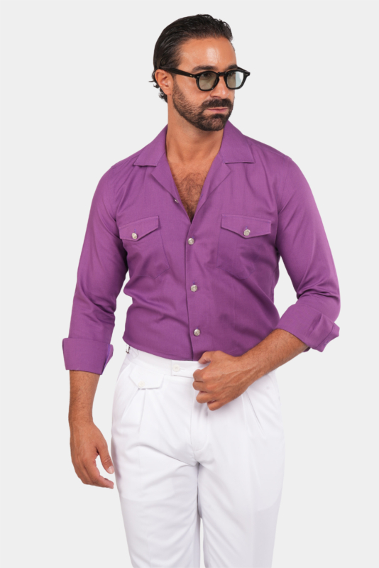 Lila Safari-Hemd