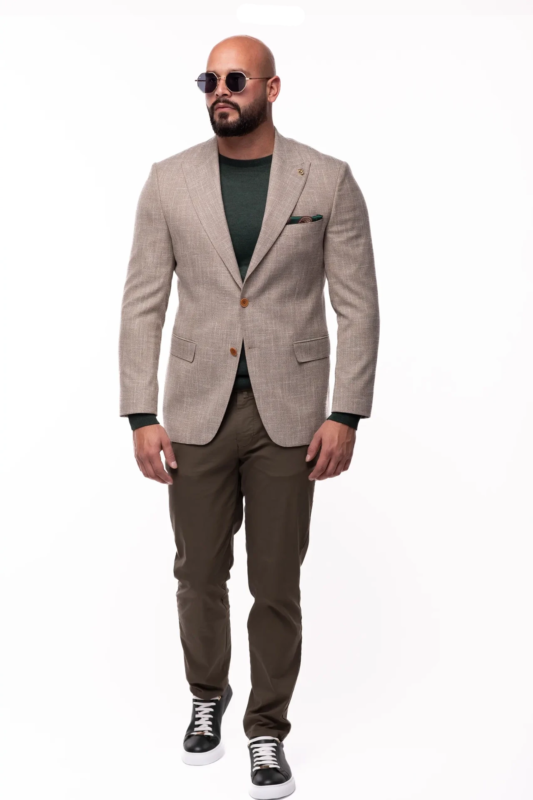 Barcelona Gray Single-Breasted Blazer