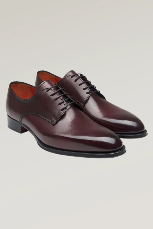 Bordeaux Leder Derby-Schuh