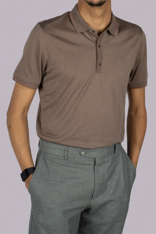 Braunes Baumwolle-Polo-Shirt