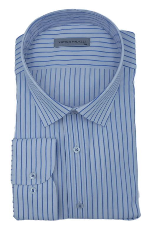 Hellblaues gestreiftes Modern Fit Hemd