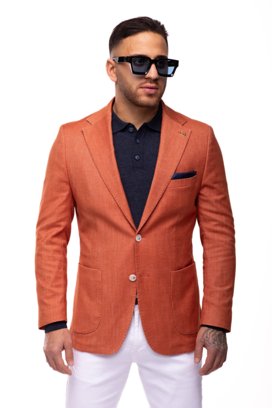 Palma de Mallorca Orange Single-Breasted Blazer