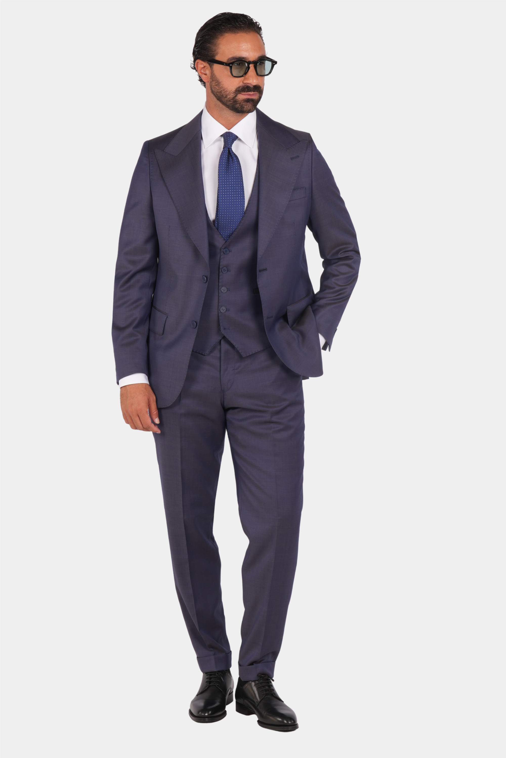 Navy blauer einreihiger Anzug in moderner fit