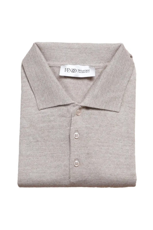 Polo-Pullover aus Knochen wolle