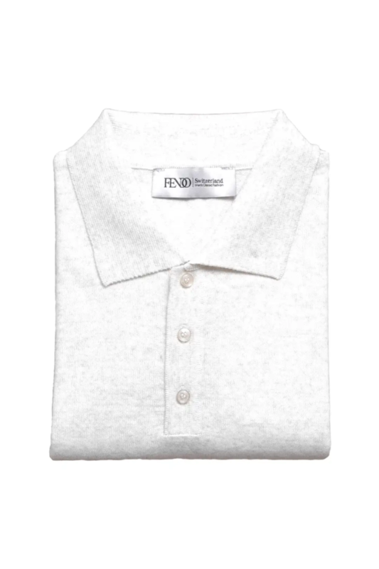 Weisser Polopullover aus Wolle
