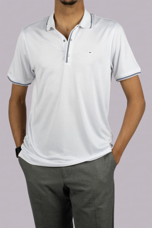 White cotton polo shirt