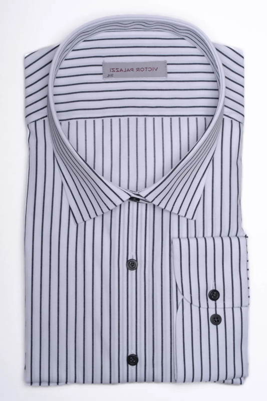 Schwarz gestreiftes Modern Fit Hemd