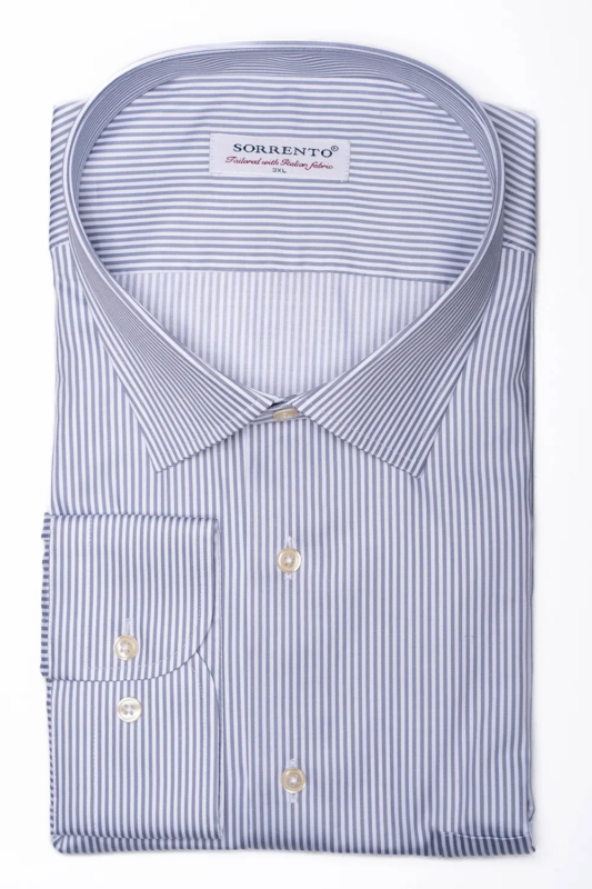 Grau gestreiftes Modern Fit Hemd