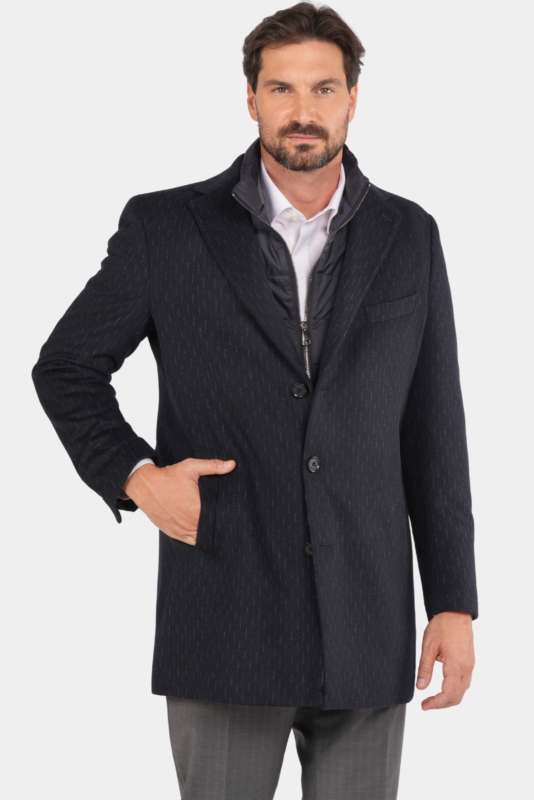 Dunkelblauer italienischer Wollmantel