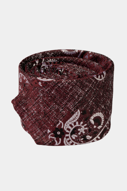 Bordo Paisley Textured Microfiber Tie