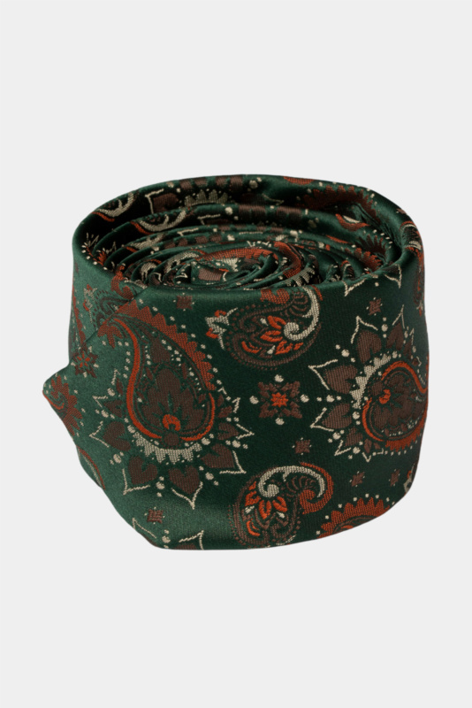 Green Paisley Microfiber Tie