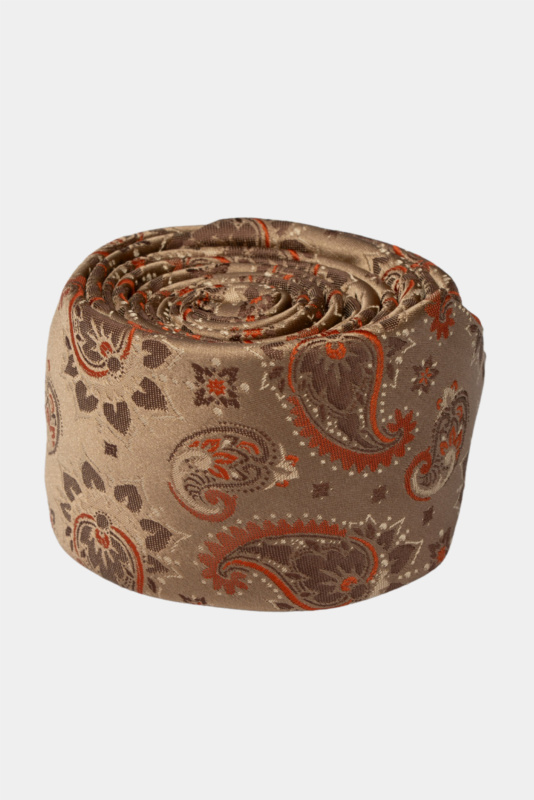 Gold Paisley Microfiber Tie