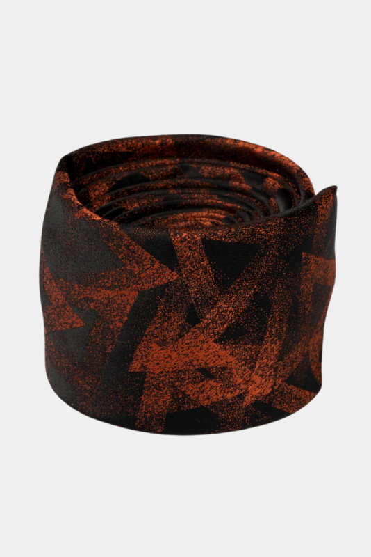 Orange Abstract Microfiber Tie