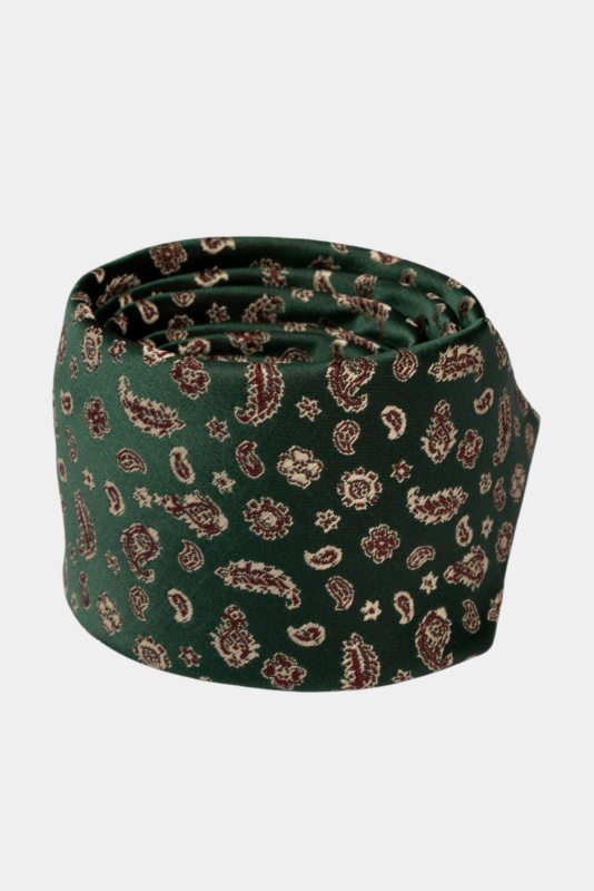Green Paisley Microfiber Tie