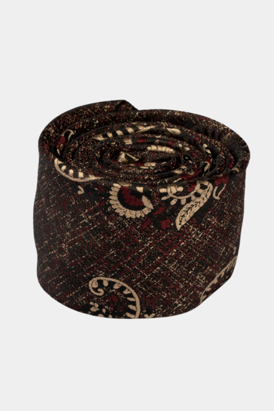 Bordo Paisley Microfiber Tie