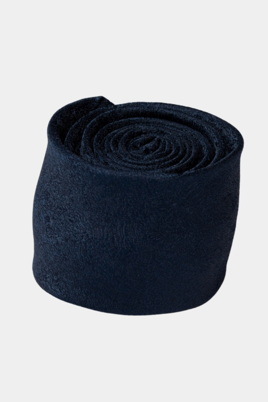 Dark Blue Patterned Microfiber Tie