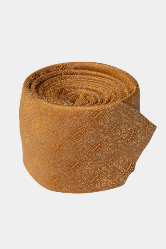 Gold Patterned Microfiber Tie