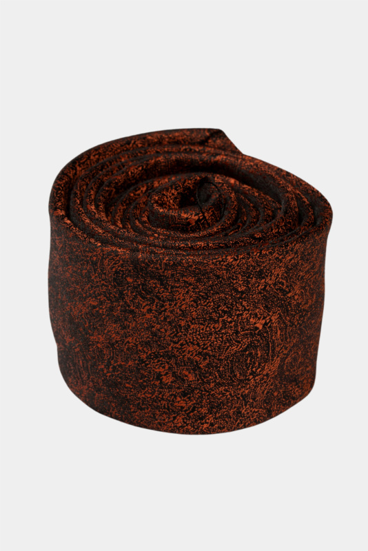 Orange Textured Microfiber Tie