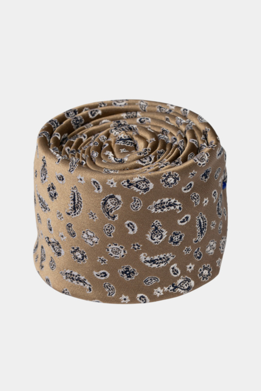 Gold Paisley Microfiber Tie