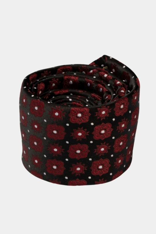 Bordo Floral Microfiber Tie