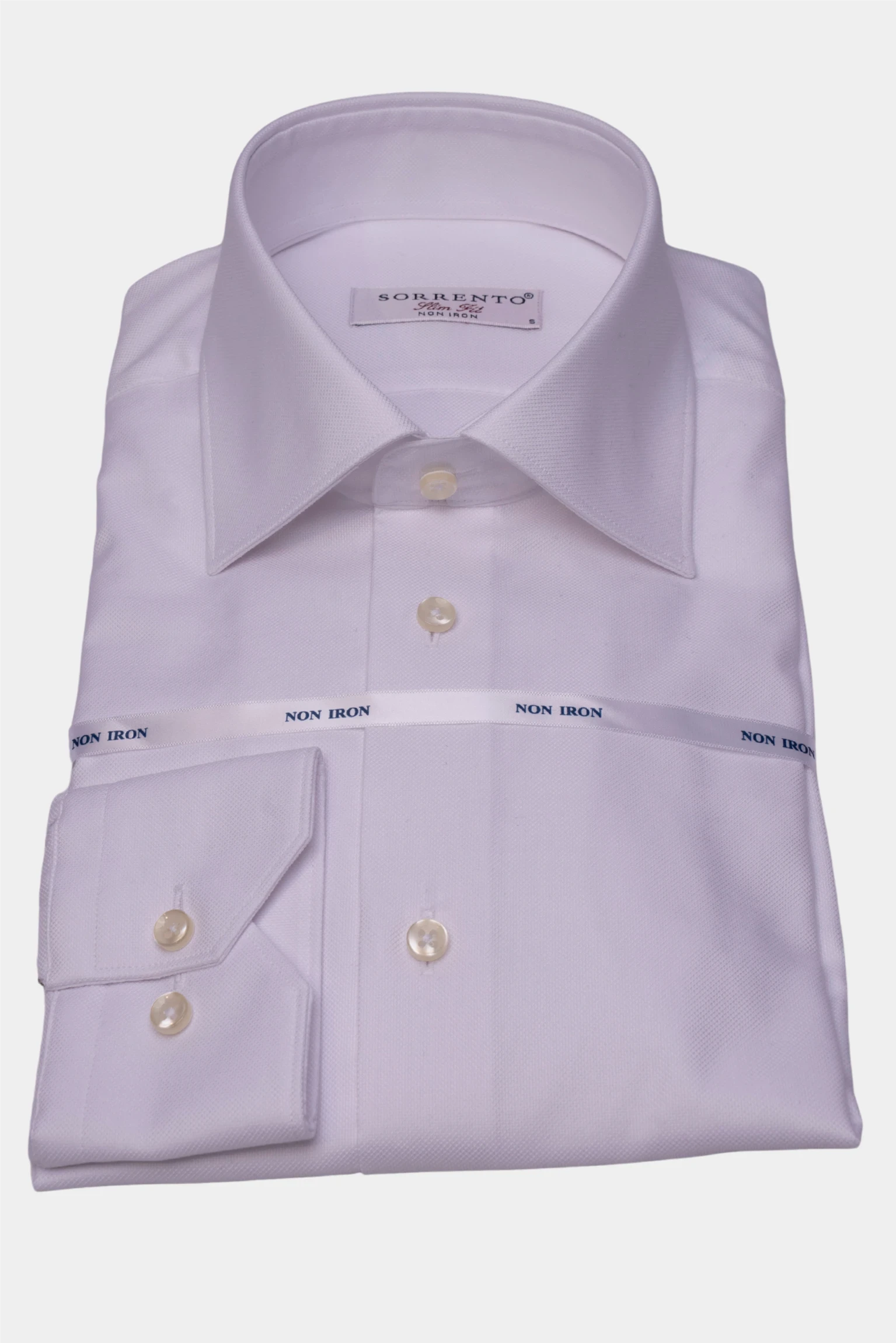 Weisses Baumwoll-Oxford- Non iron