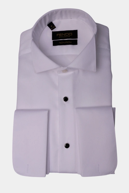 Weisses Baumwoll-Smokingshemd