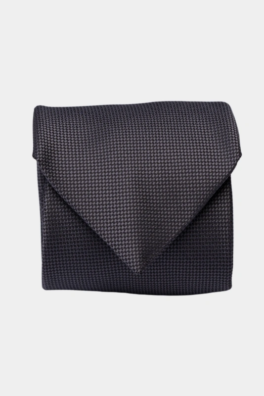 Gray Textured Weave Microfiber Tie