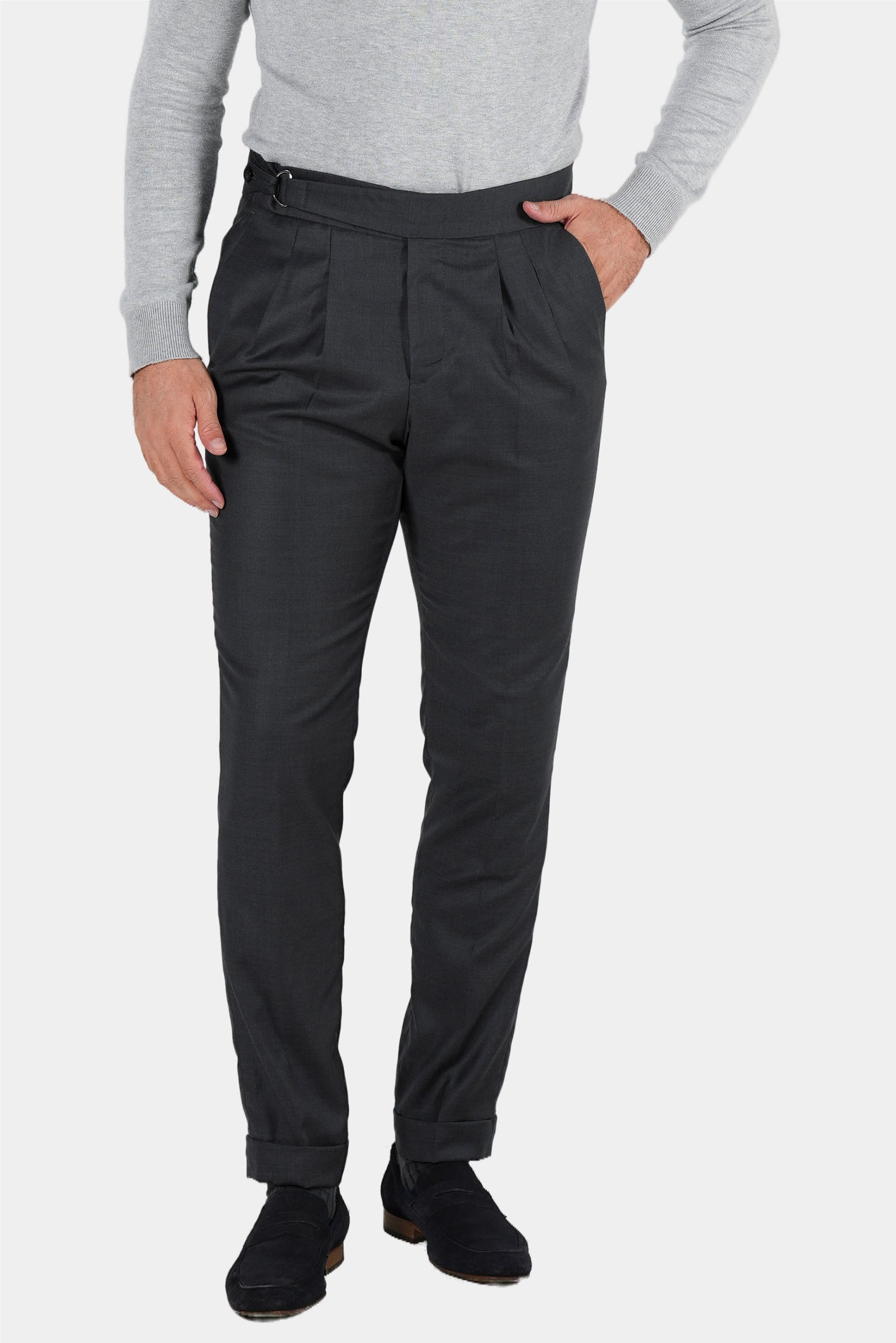 Gray Trousers in Italian Wool Tailored Fit